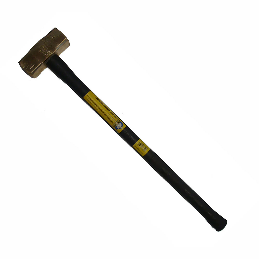 Klein 7HBRFRH14 Brass Sledge Hammer, Rubber Handle, 14-Pound - Mactool Shop