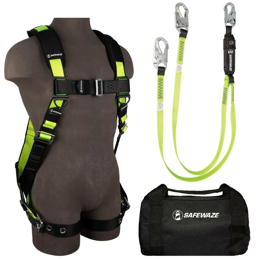 Safewaze FS141-D-2X PRO Bag Combo: FS185-2X Harness, FS561 Lanyard, FS8125 Bag, 2X - Mactool Shop