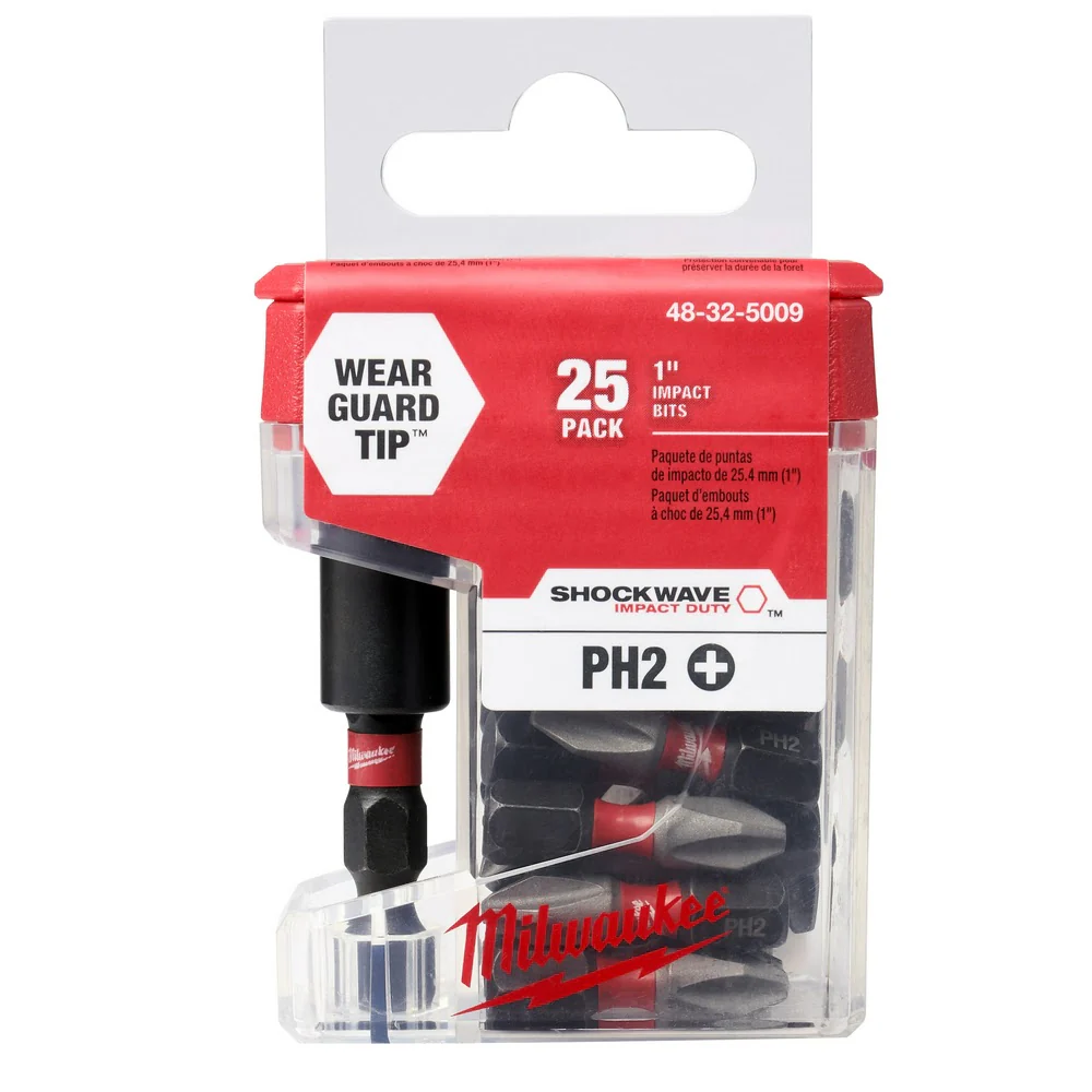 Milwaukee 48-32-5009 #2 Phillips SHOCKWAVE Insert 25PC Tic Tac w/Compact Bit Holder - Mactool Shop