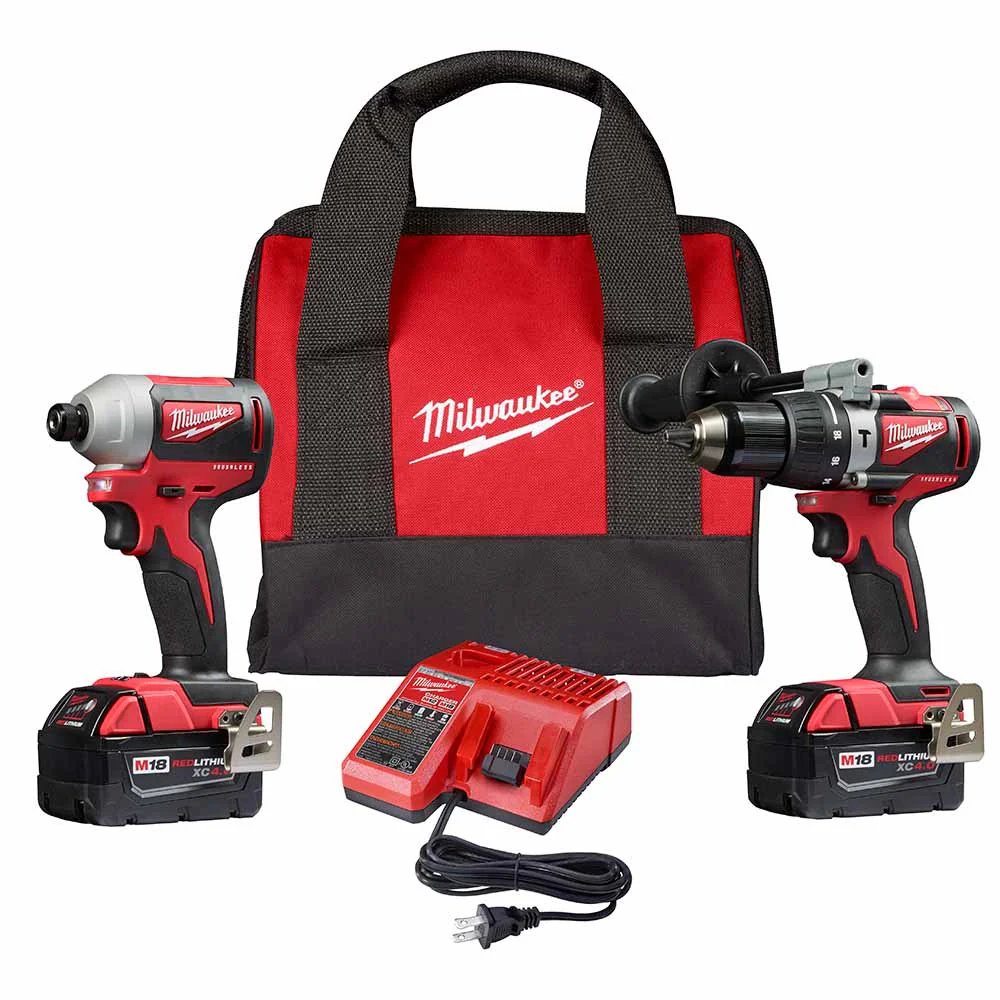 Milwaukee 2893-22 M18 Brushless Hammer Drill/Impact Combo Kit - Mactool Shop