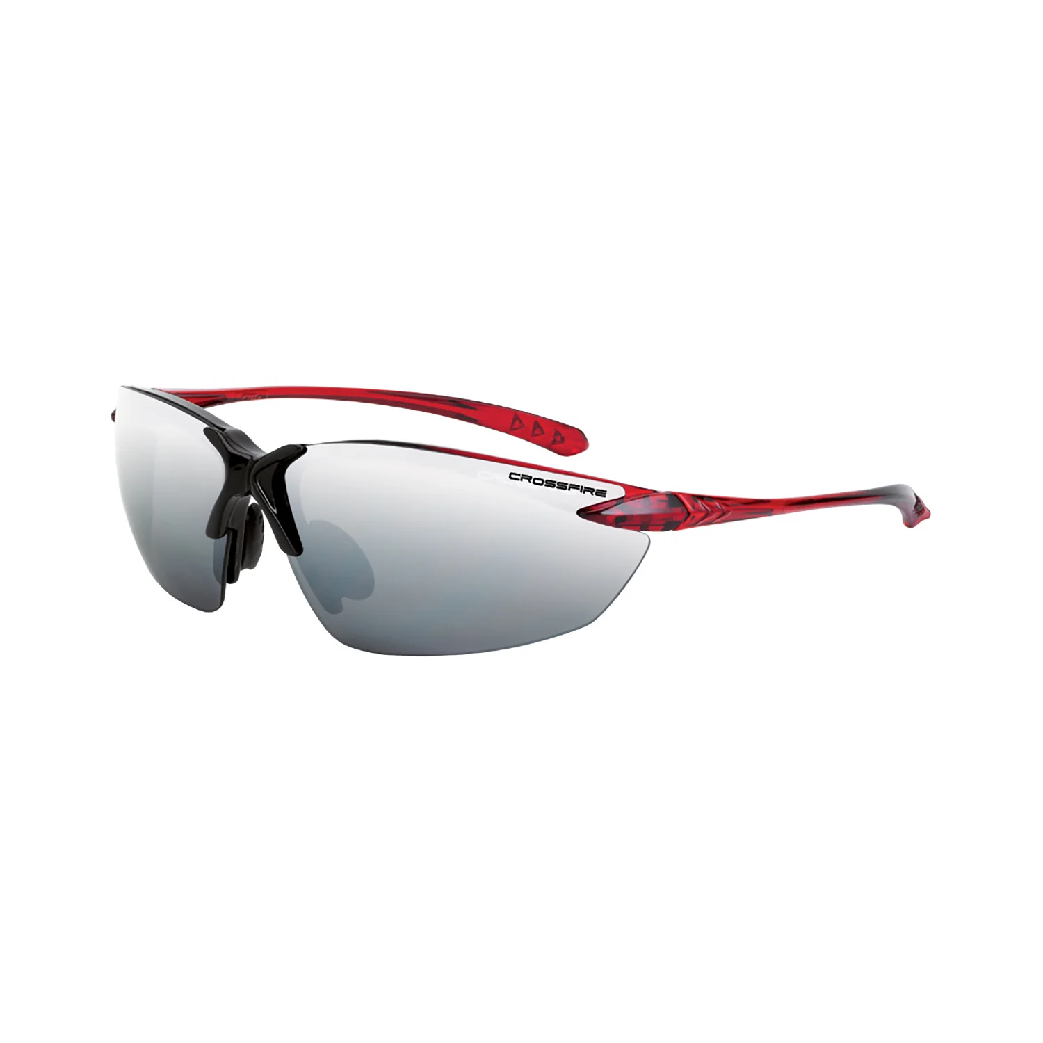 Crossfire Sniper Silver mirror lens, Shiny black/burgundy - Mactool Shop