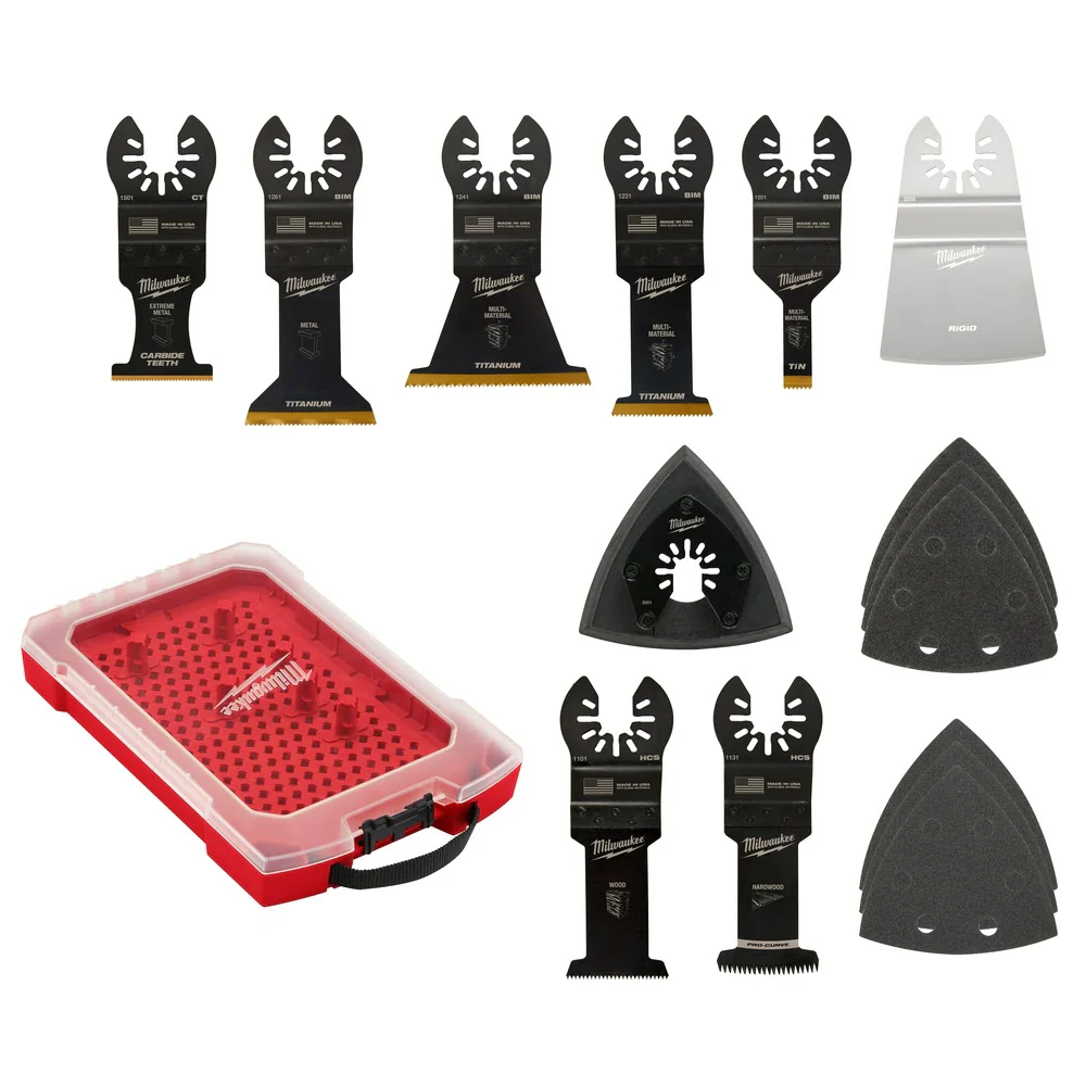 Milwaukee 49-10-9114 Universal Fit OPEN-LOK 15PC Oscillating Multi-Tool Blade Kit w/ Modular Case - Mactool Shop