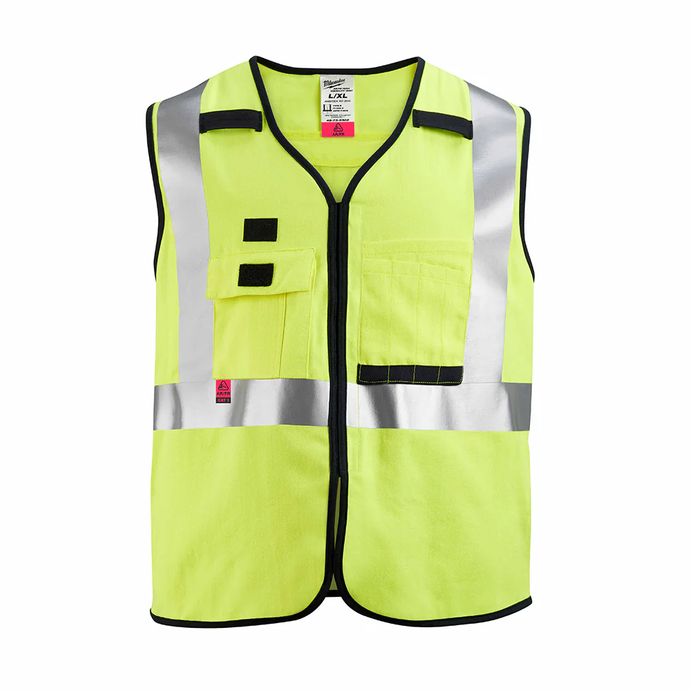 Milwaukee 48-73-5301 AR/FR Cat. 1 Class 2 High Visibility Yellow Safety Vest - S/M - Mactool Shop