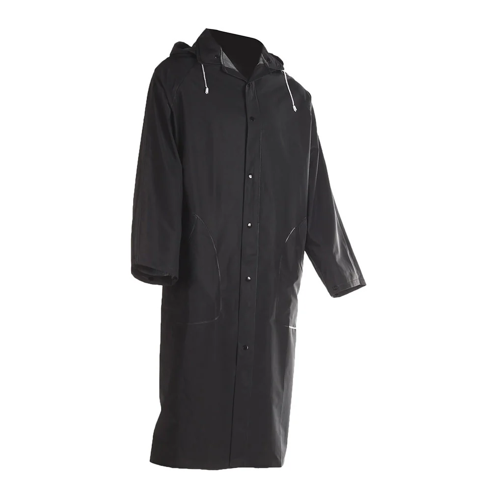 Radians 10165-31-1-BLK-M 1650C Economy Rain Coat with Snaps and Detachable Hood, Black, Medium - Mactool Shop