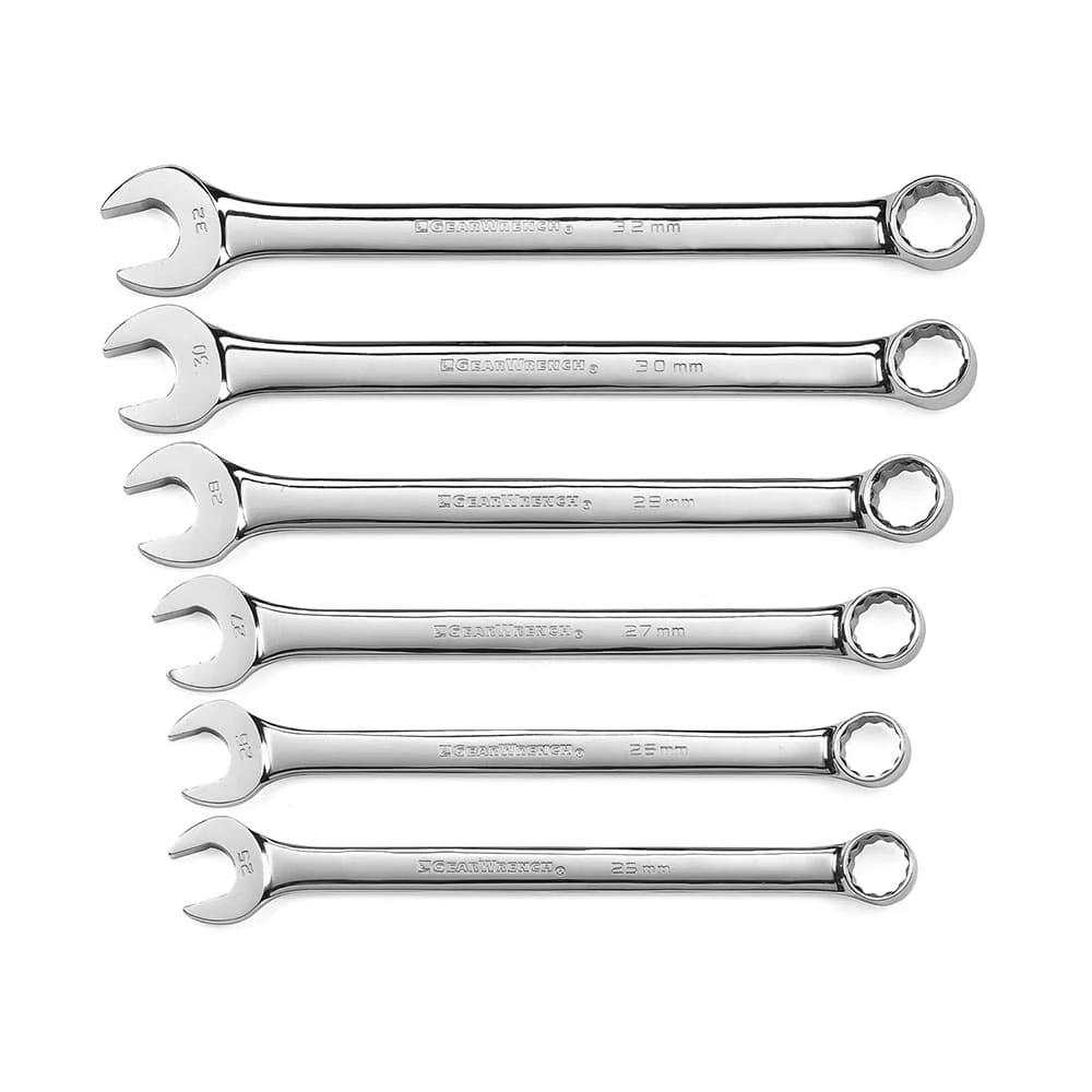 GearWrench 81922 6 Pc. Metric 12 Point Long Pattern Combination Wrench Set - Mactool Shop