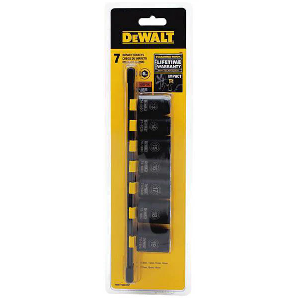 DeWalt DWMT74453OSP 7pc Metric 13-19mm Impact Socket Set - Mactool Shop