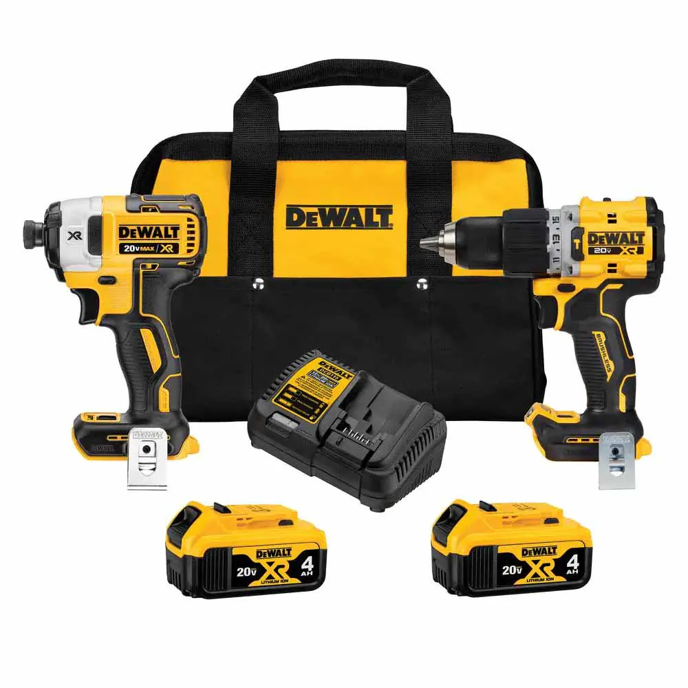 DeWalt DCK249M2 20V MAX XR Brushless 2 Tool Combo Kit with (2) 4.0Ah Batteries and Charger - Mactool Shop