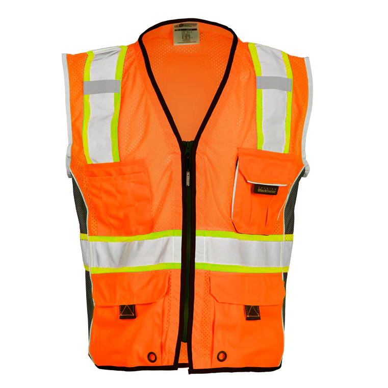 ML Kishigo 1514-2X 2X Orange Premium Black Series Heavy Duty Vest - Mactool Shop
