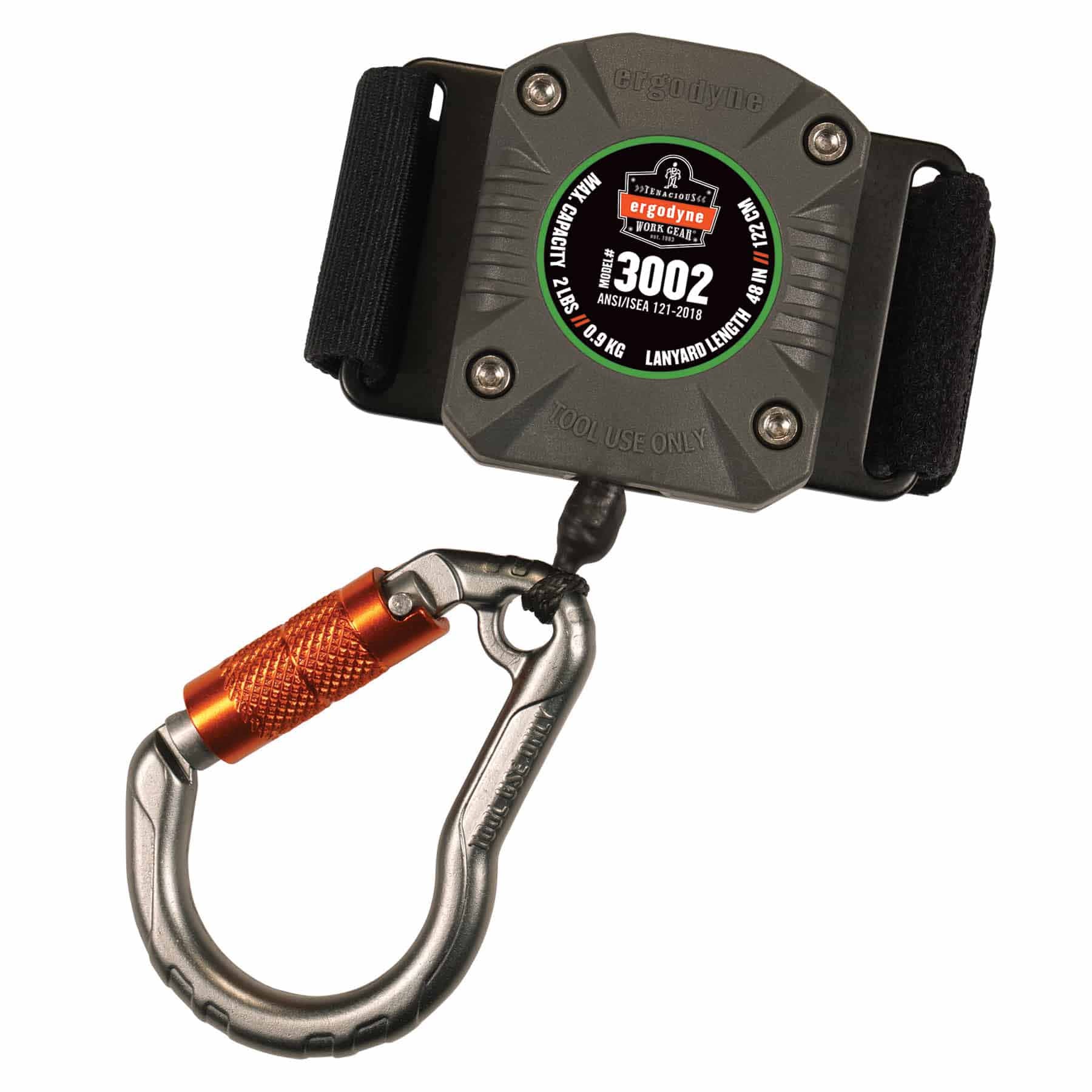 Ergodyne 19302 3002 Standard Gray Retractable Lanyard - Carabiner + Belt Loop - 2lbs - Mactool Shop