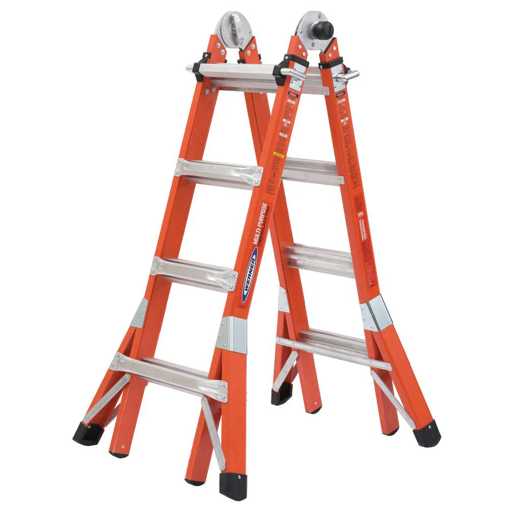 Werner FMT-17 FMT-17 18 ft Reach Type IA Fiberglass Multi-Position Ladder - Mactool Shop