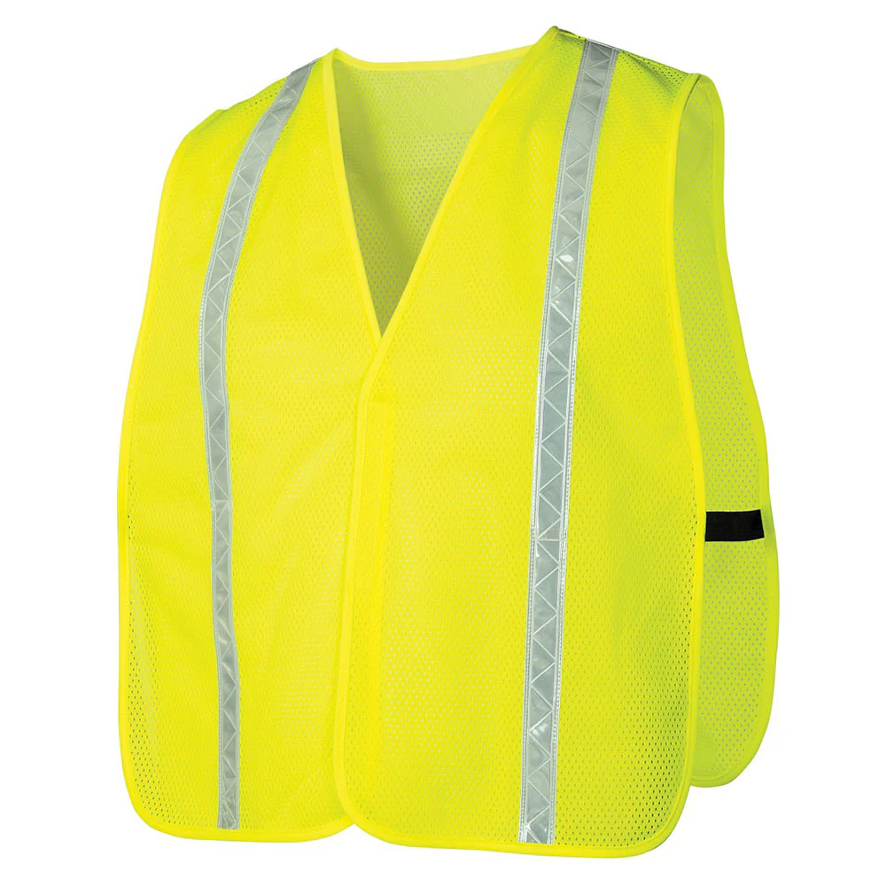 Pyramex RV110 Safety Vest - Hi-Vis Lime - One Size Fits Most - Mactool Shop