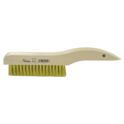Weiler 44119 Plater's Brush, Brass Fill, 4 X 18 Rows, Shoe Handle - Mactool Shop