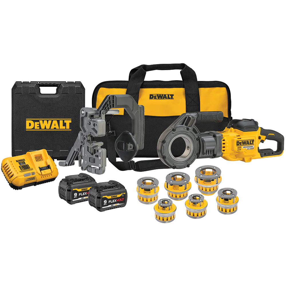 DeWalt DCE700X2K FLEXVOLT 60V MAX Cordless Pipe Threader Kit With Die Heads - Mactool Shop
