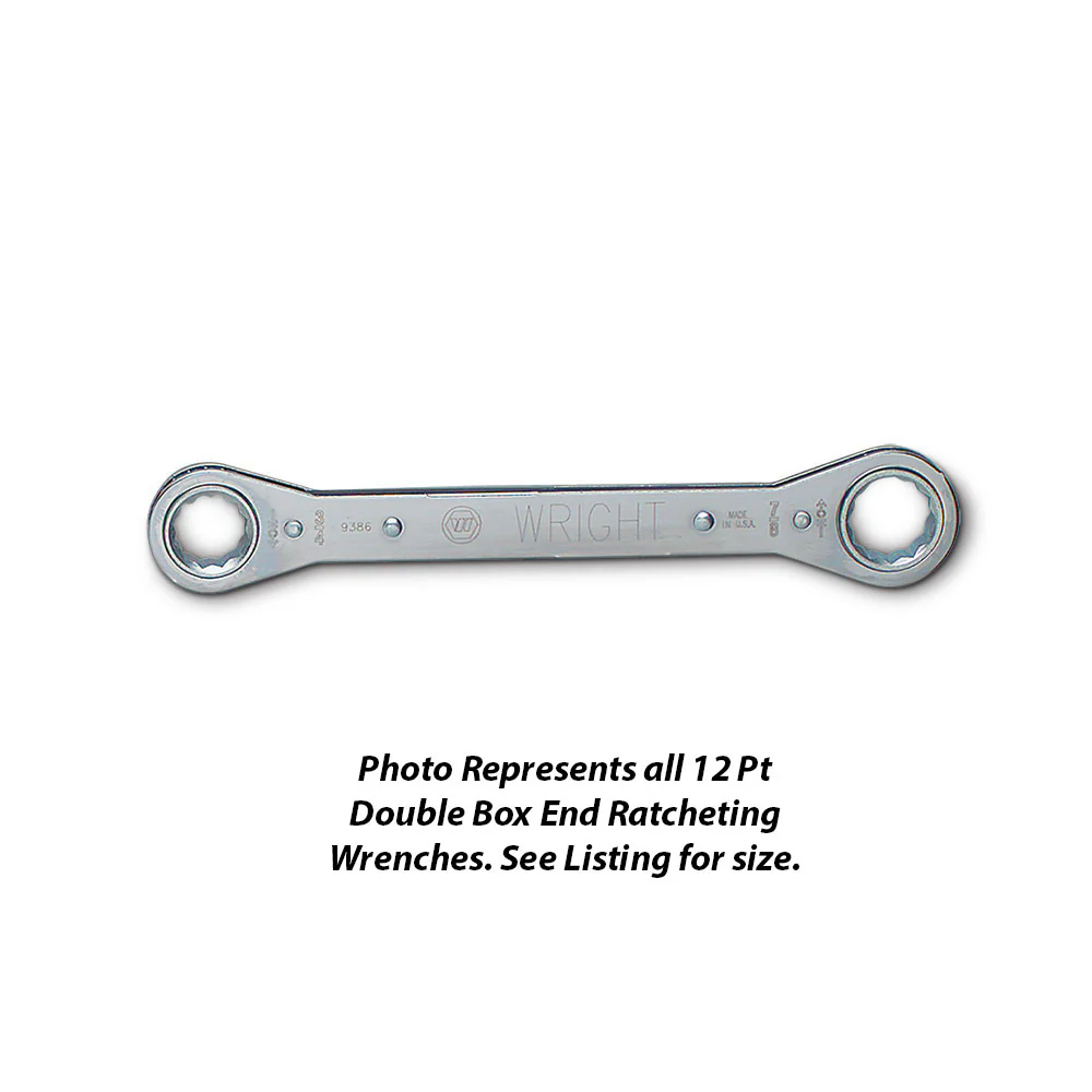 Wright Tool 9383 Ratcheting Double Box End Laminated Wrench 1/2