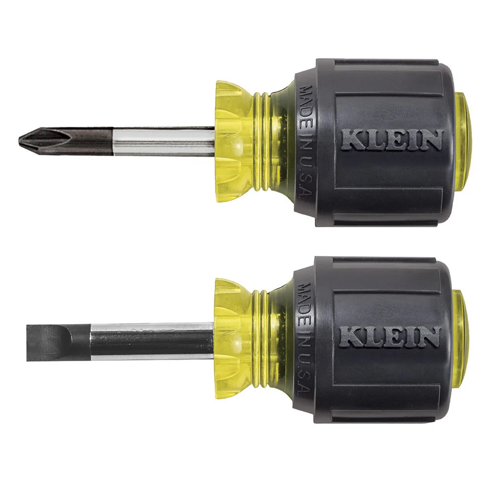 Klein 85071 Screwdriver Set, Stubby Slotted and Phillips, 2-Piece - Mactool Shop