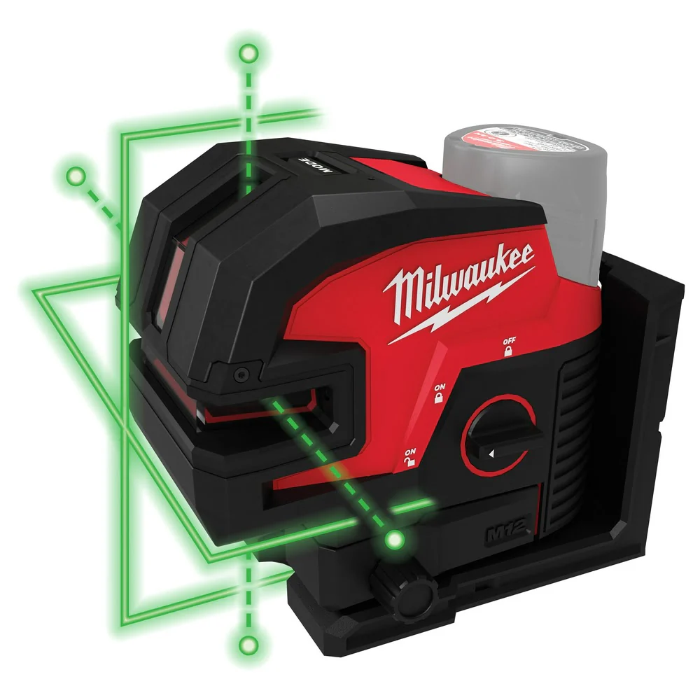 Milwaukee 3624-20 M12 Green Laser - Cross Line & 4-Points - Mactool Shop
