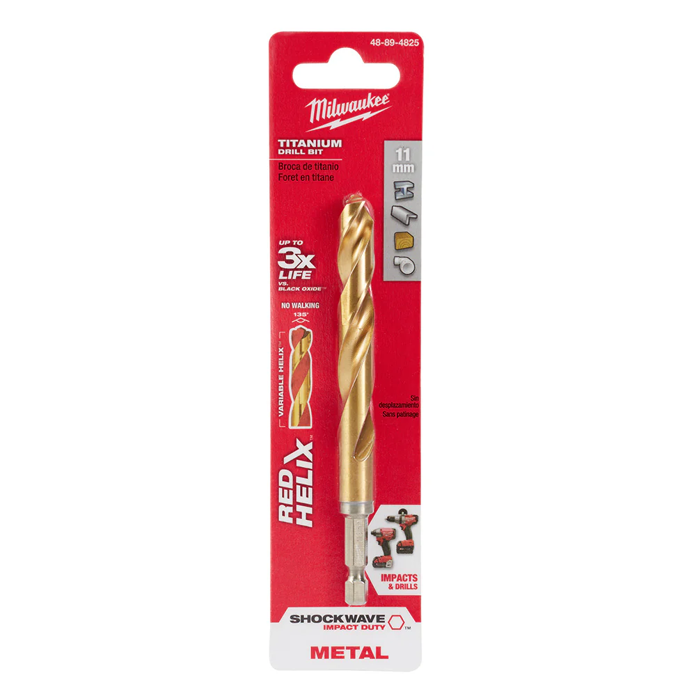 Milwaukee 48-89-4825 11mm Metric Titanium SHOCKWAVE™ Red Helix Bit - Mactool Shop