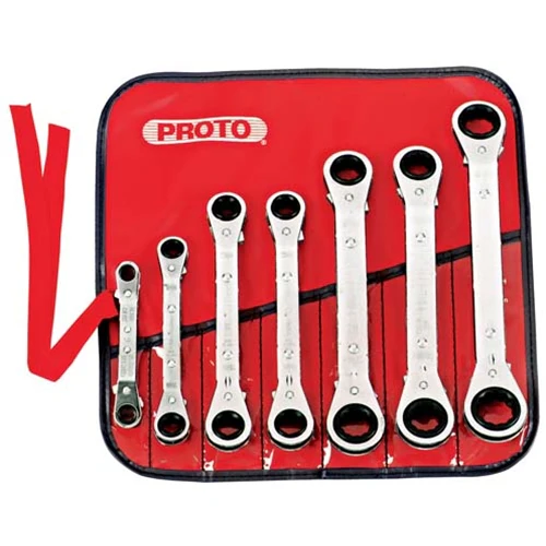 Proto J1180MA 7 Piece Metric Offset Ratcheting Wrench Set - Mactool Shop