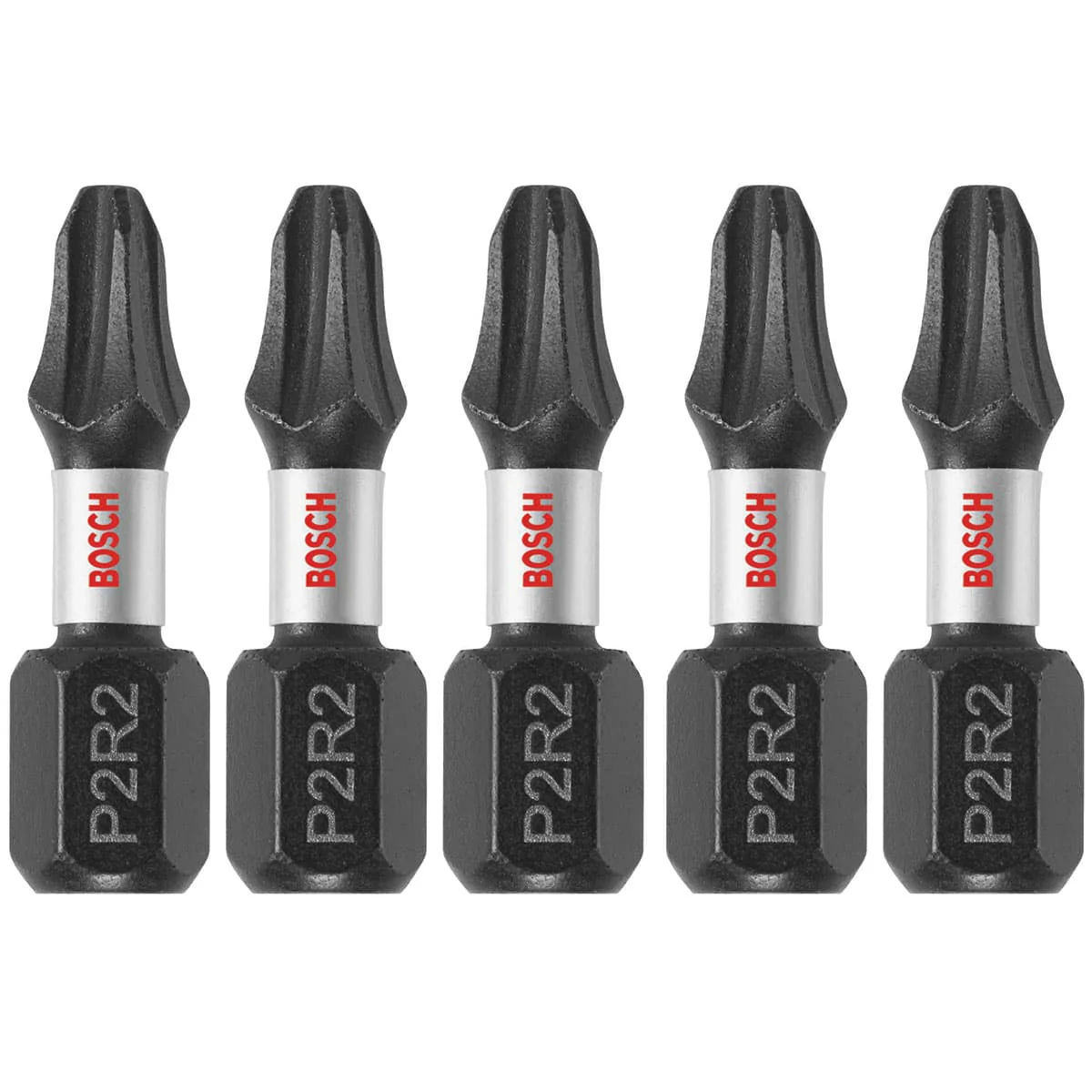 Bosch ITP2R2105 5 pc. Impact Tough 1 In. Phillips/Square #2 Insert Bits - Mactool Shop