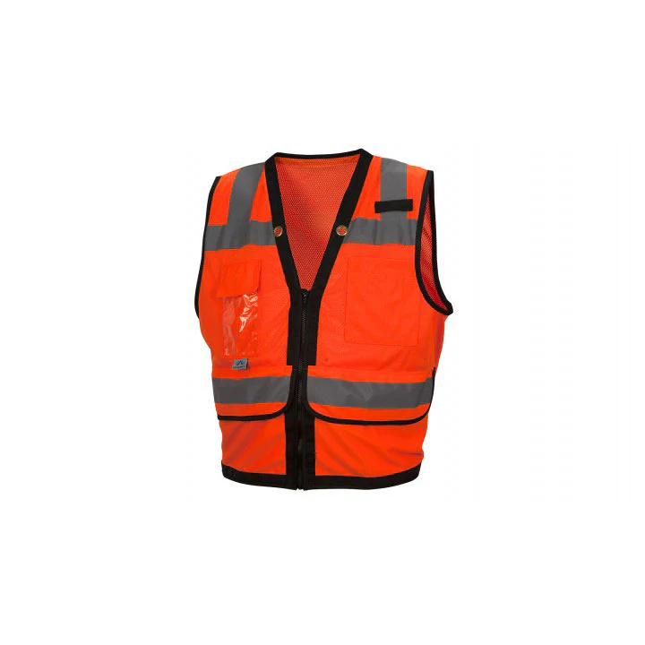 Pyramex RVZ2820X3 Safety Vest - Hi-Vis Orange with Black Trim - Size 3X Large - Mactool Shop