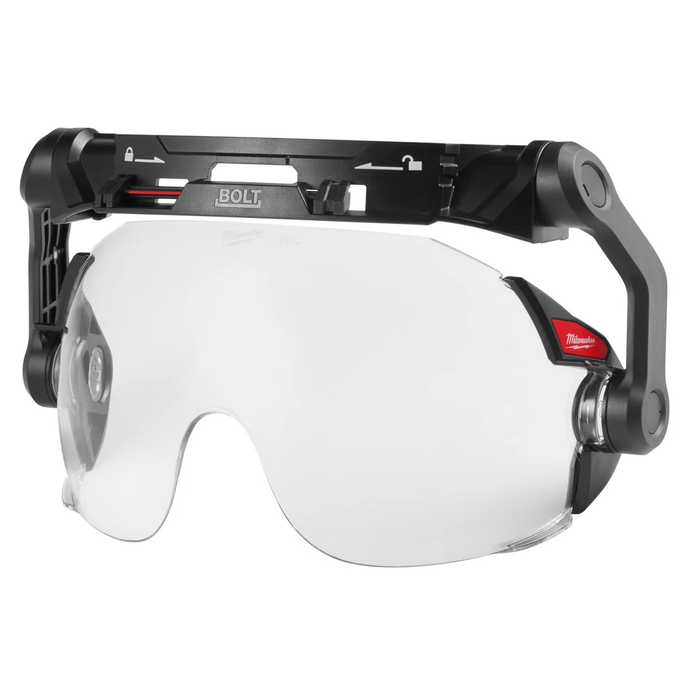 Milwaukee 48-73-1411 BOLT Eye Visor / Face Shield - Clear Dual Coat Lens with Head Lamp Mount Bracket (Compatible with Milwaukee Safety Helmets) - Mactool Shop