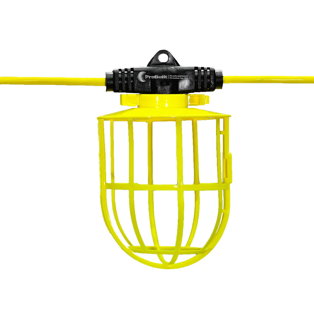 ProBuilt 11108100 Hang-A-Light 14/2 SJTW 100' LED String Light w/Plastic Cages - Mactool Shop