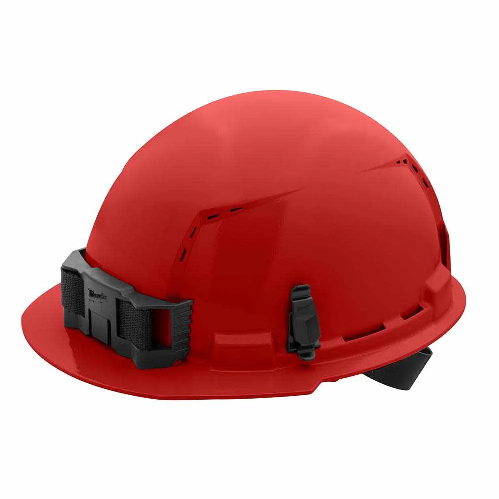 Milwaukee 48-73-1208 Red Front Brim Vented Hard Hat with 4PT Ratcheting Suspension – Type 1 Class C - Mactool Shop