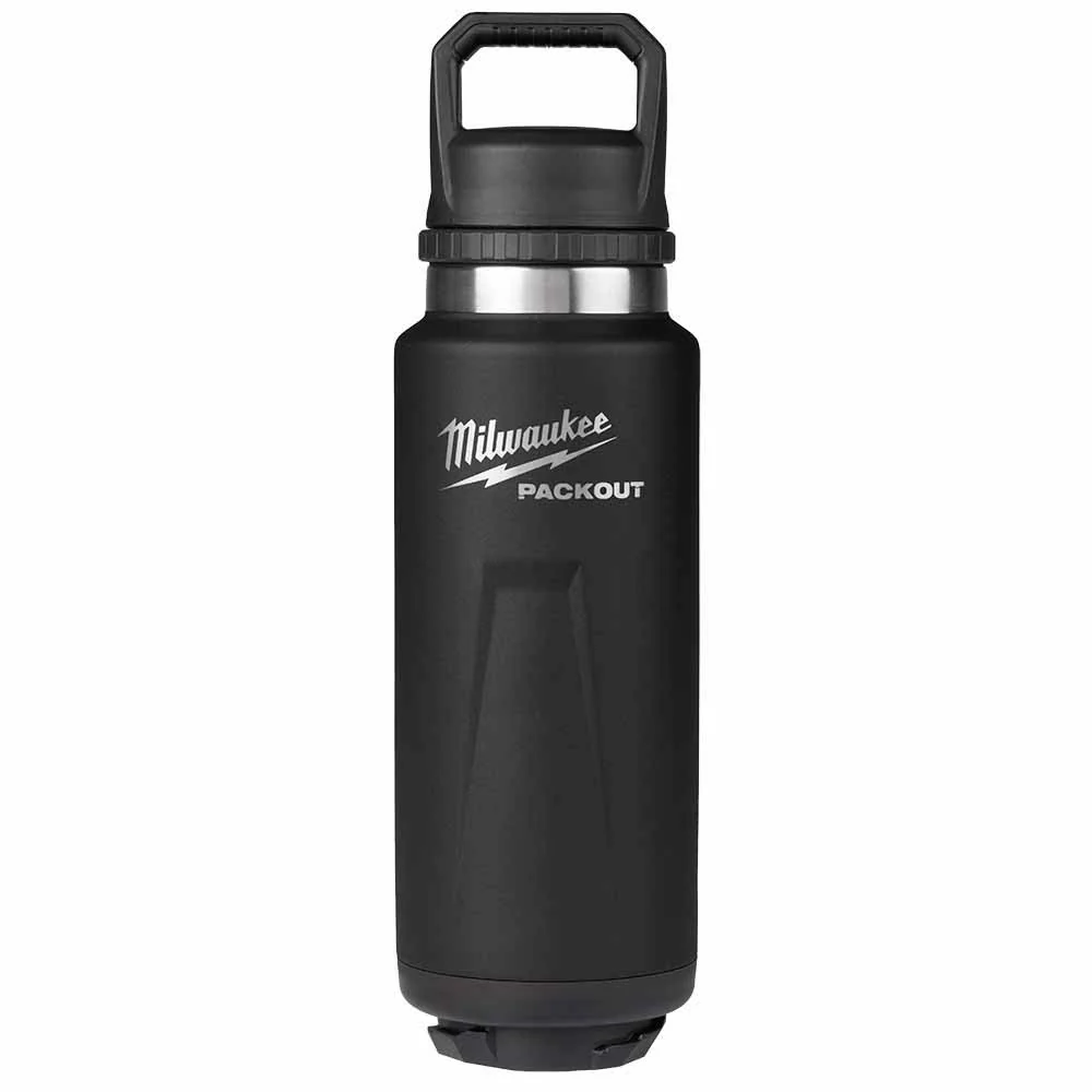 Milwaukee 48-22-8397B PACKOUT 36oz Insulated Bottle with Chug Lid - Black - Mactool Shop