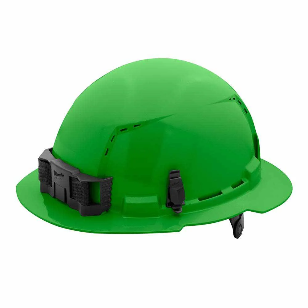 Milwaukee 48-73-1227 Green Full Brim Vented Hard Hat with 6PT Ratcheting Suspension – Type 1 Class C - Mactool Shop