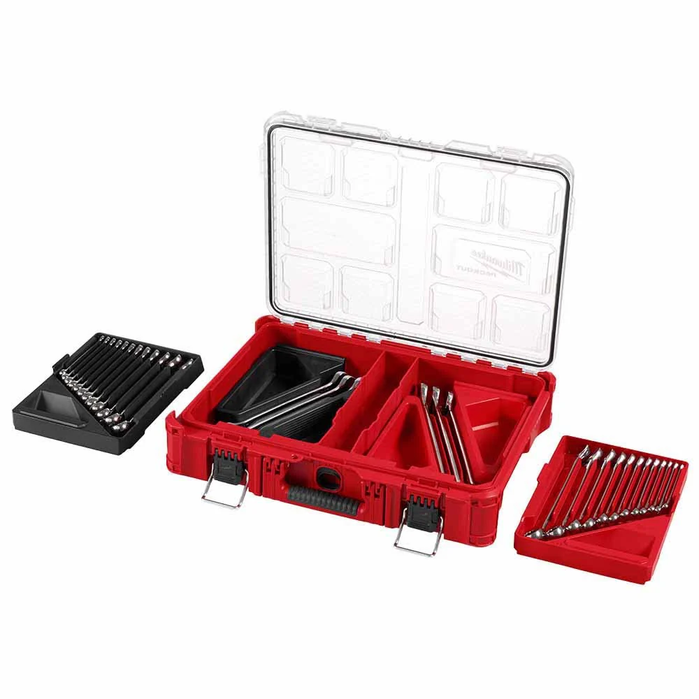 Milwaukee 48-22-9485 30pc Metric & SAE Combination Wrench Set with PACKOUT Organizer - Mactool Shop