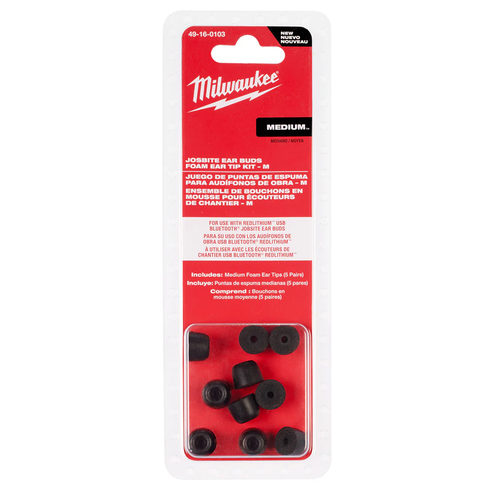 Milwaukee 49-16-0103 Jobsite Earbuds Foam Ear Tip Kit - M - Mactool Shop