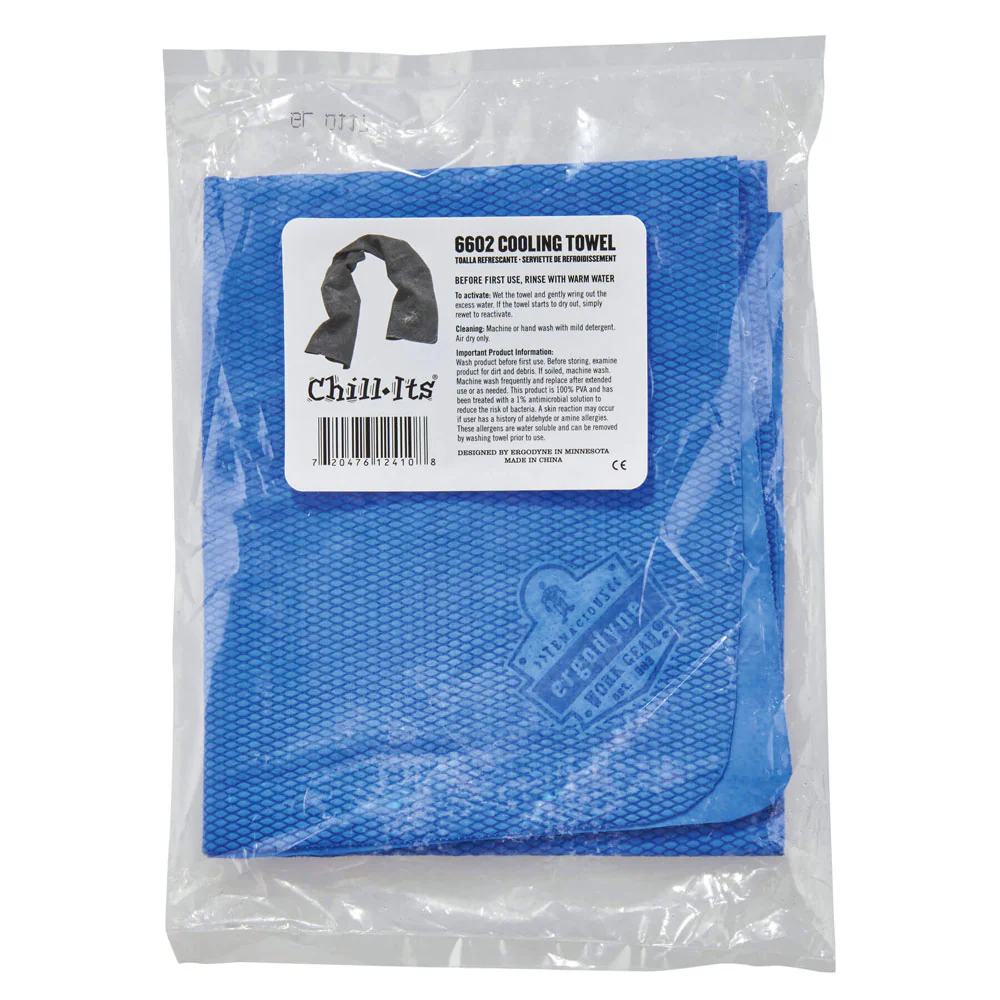 Ergodyne 12410 Chill-Its 6602 Evaporative Cooling Towel - 50 Pack, Blue - Mactool Shop