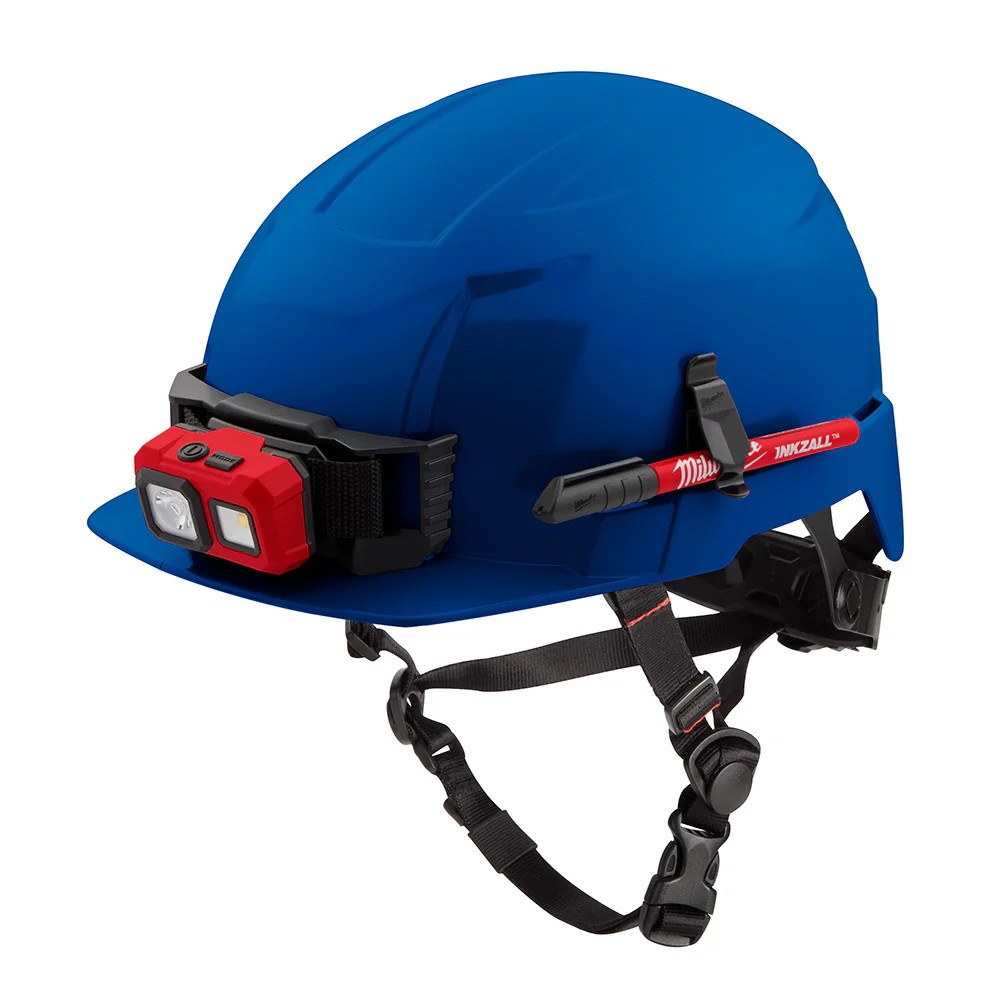 Milwaukee 48-73-1325 BOLT Blue Front Brim Safety Helmet (USA) - Type 2, Class E, Non-Vented - Mactool Shop