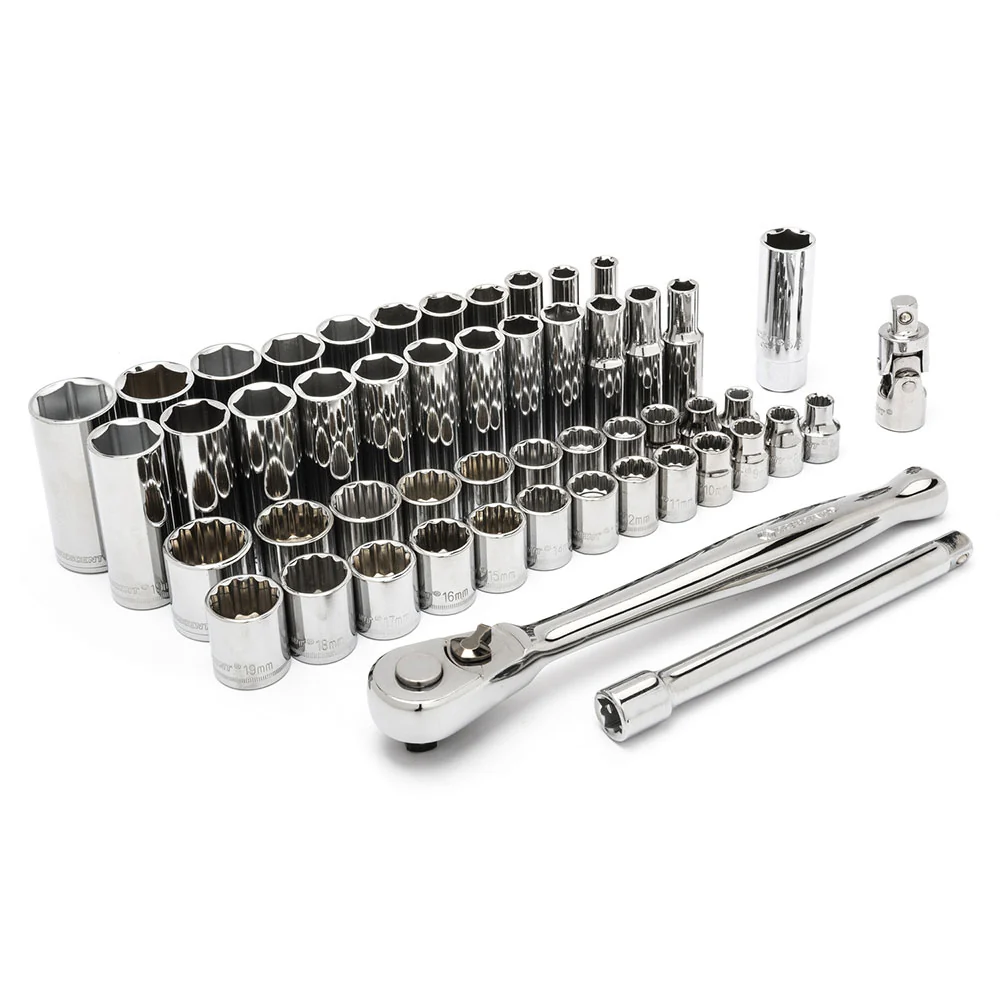 Crescent CSWS10N 52 Pc. 3/8 Dr 6 & 12 Pt Std & Dp SAE/Met Mech Tool Set - Mactool Shop
