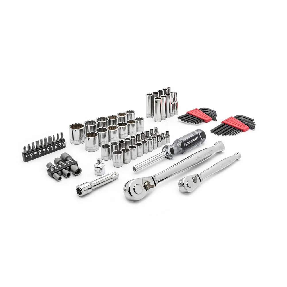 Crescent CTK84CMPN 84 Pc 1/4 & 3/8 Dr 6 & 12 Pt Std & Dp SAE/Met Mech Tool Set - Mactool Shop