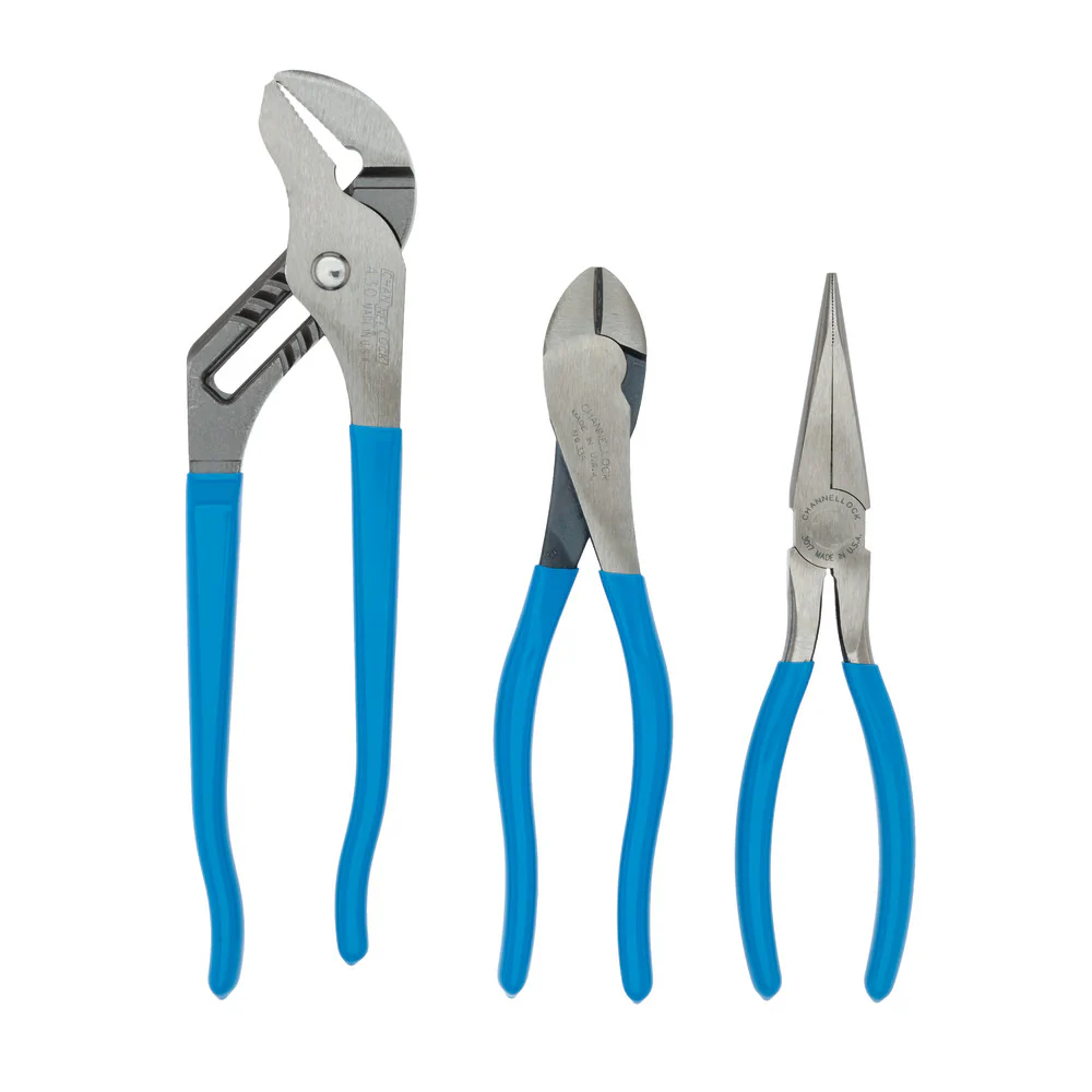 Channellock GB-3 3pc Plier Set, Long Nose, Cutter, T&G - Mactool Shop