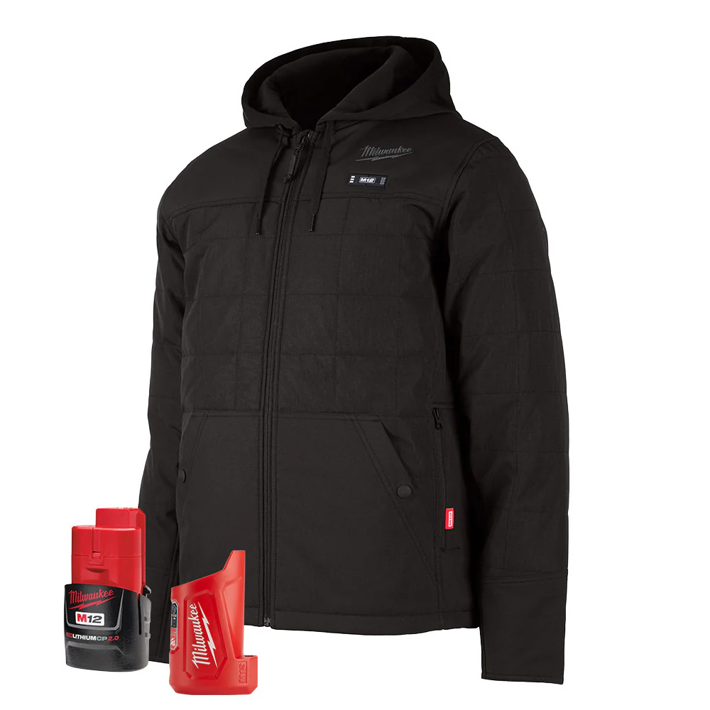 Milwaukee 205B-21 M12 Heated AXIS Hooded Jacket Kit Black - Mactool Shop