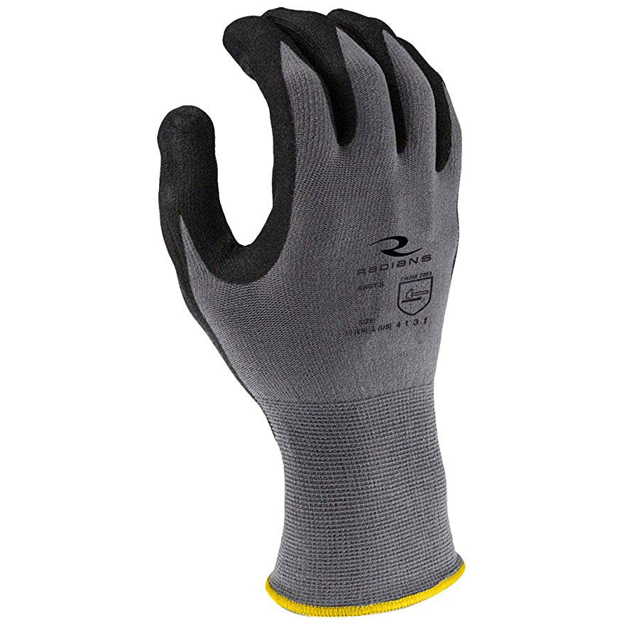 Radians RWG13-XL XL Gray Foam Nitrile Nylon Gloves, 4131 - Mactool Shop