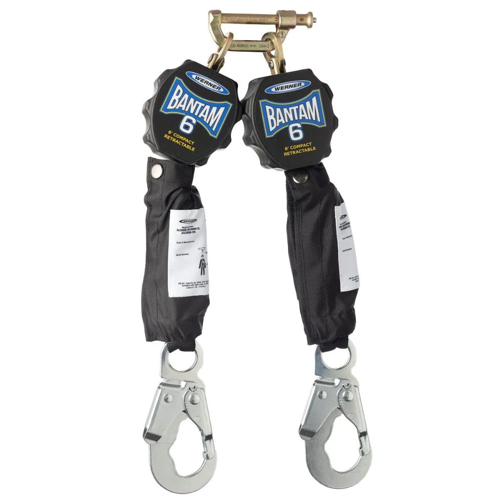 Werner R433006 2 - Bantam R430006 SRL's with A100531 Twinleg Carabiner Adapter - Mactool Shop