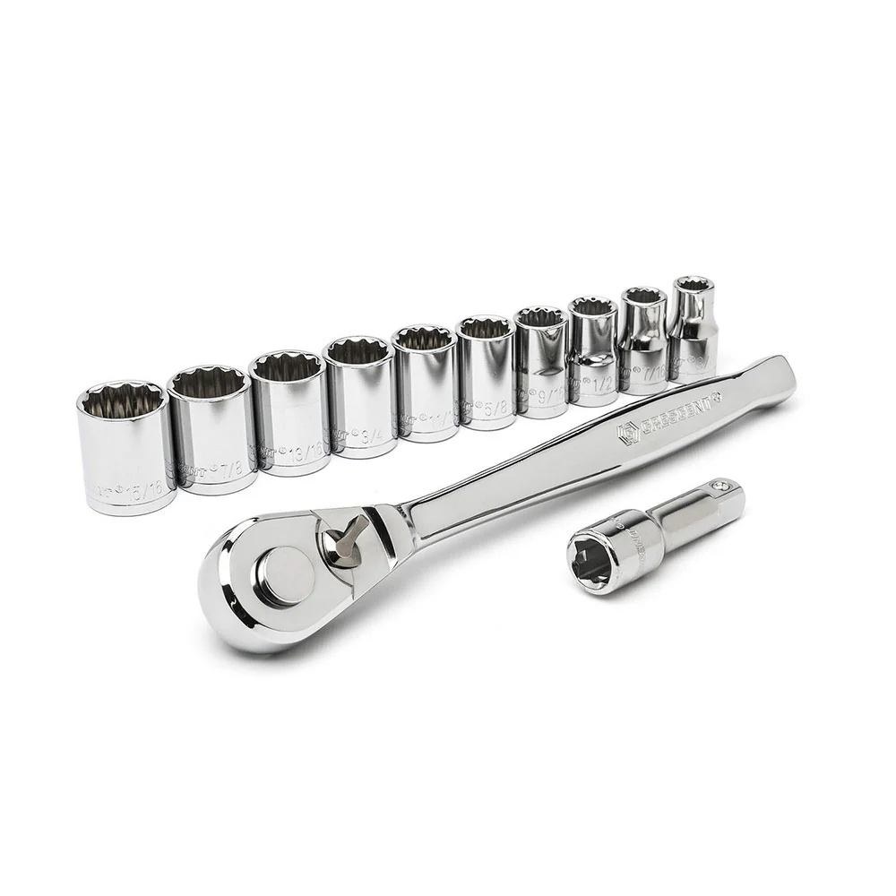 Crescent CSWS12N 12 Pc. 1/2 Drive 12 Point Standard SAE Socket Set - Mactool Shop