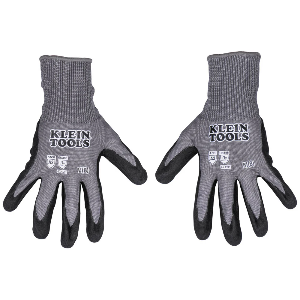 Klein 60583 Knit Dipped Gloves, Cut Level A2, Touchscreen, Small, 2-Pair - Mactool Shop