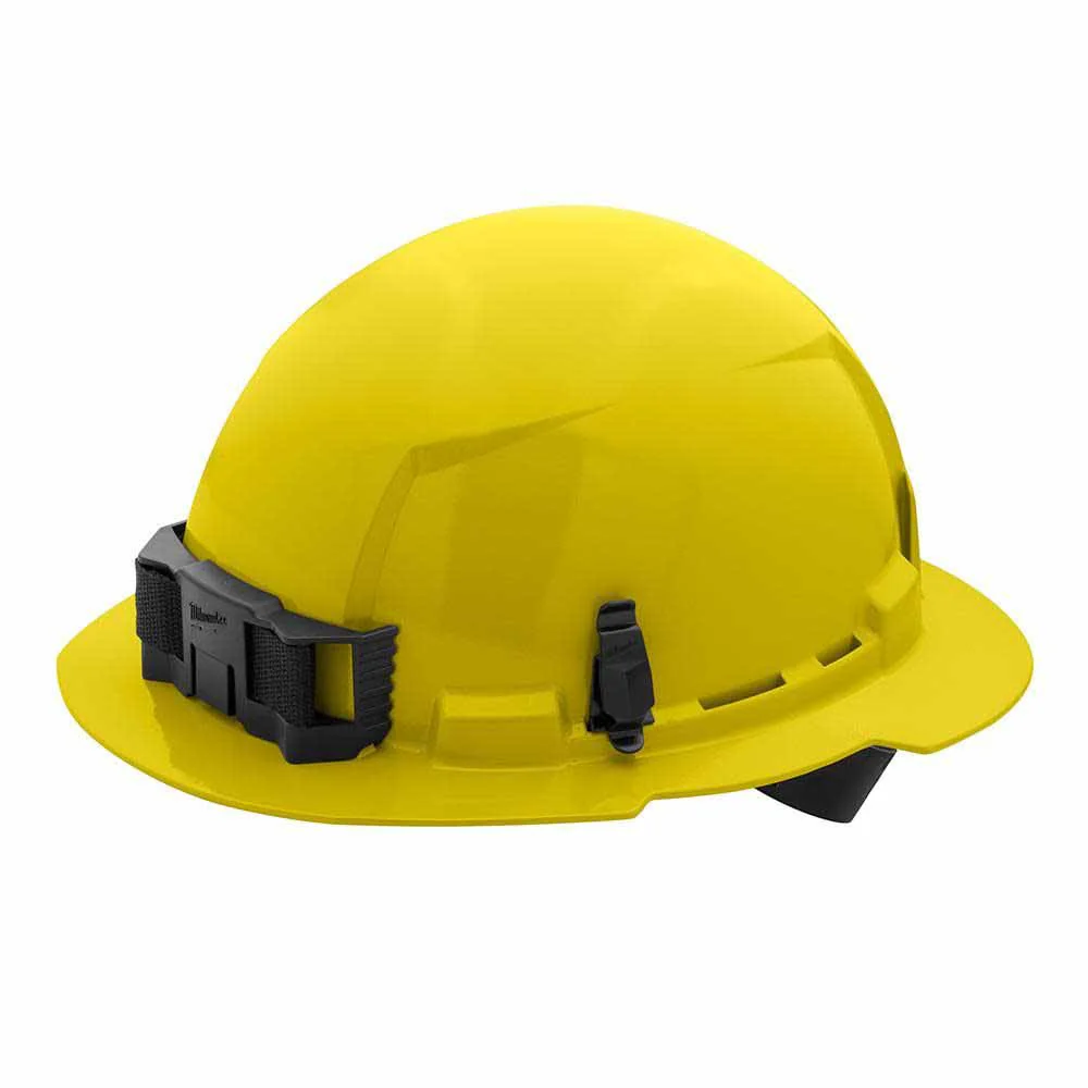 Milwaukee 48-73-1103 Yellow Full Brim Hard Hat with 4PT Ratcheting Suspension – Type 1 Class E - Mactool Shop