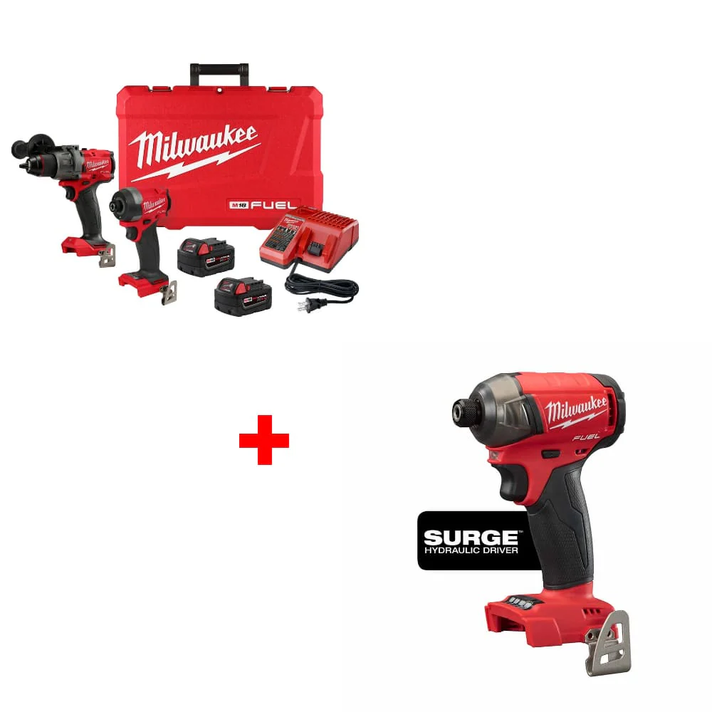 Milwaukee 3697-22 M18 FUEL 2-Tool Combo Kit w/ FREE 2760-20 M18 FUEL 1/2