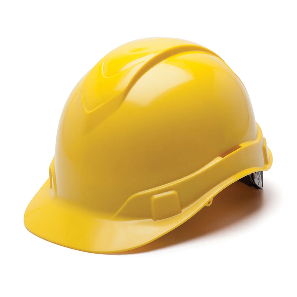 Pyramex HP44130 Ridgeline Hard Hat, Yellow Cap Style 4 Pt Ratchet Suspension - Mactool Shop