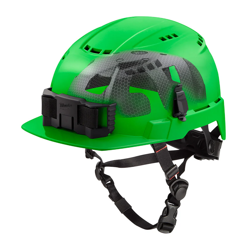 Milwaukee 48-73-1370 BOLT Green Front Brim Vented Safety Helmet with IMPACT ARMOR Liner (USA) - Type 2, Class C - Mactool Shop