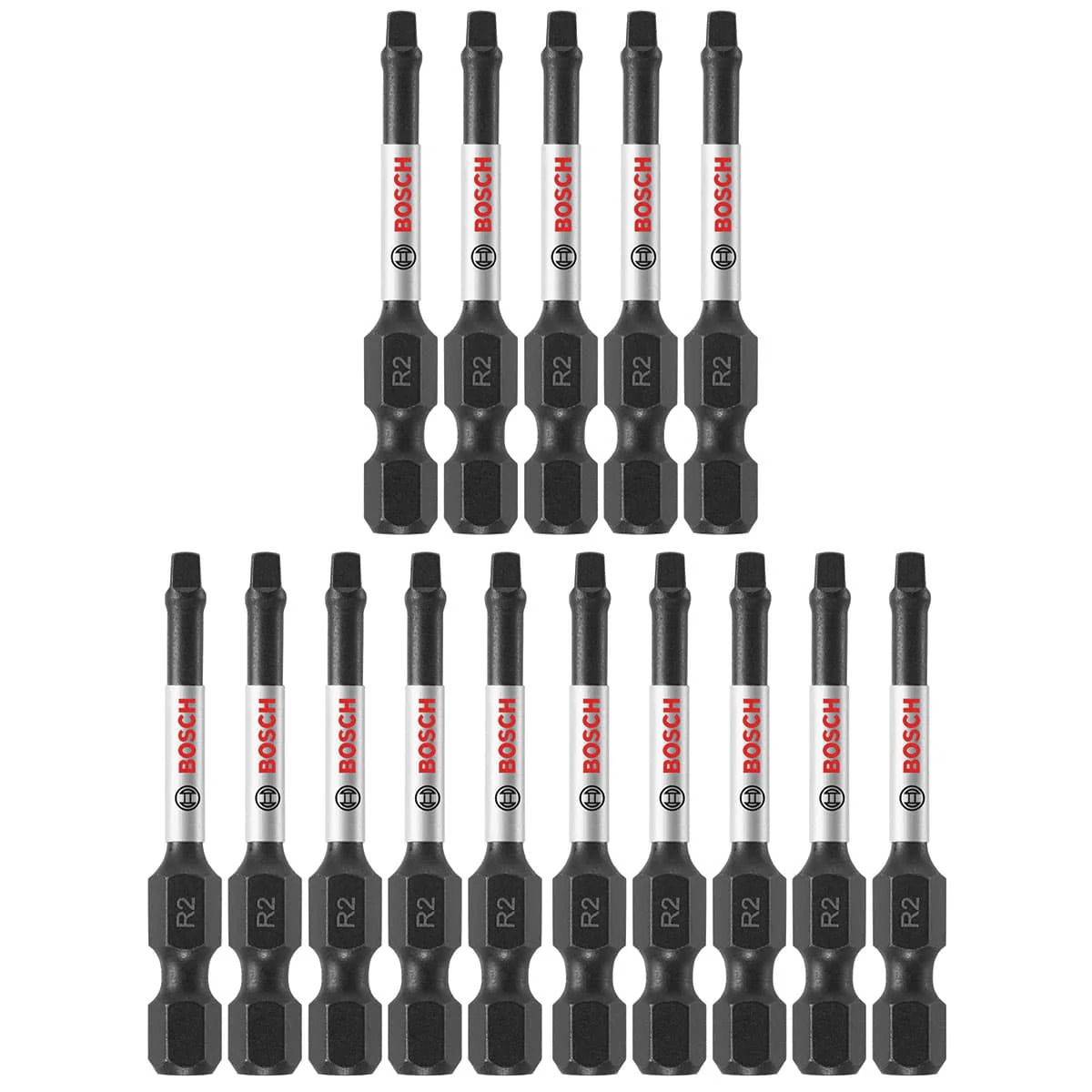 Bosch ITSQ2115 15 pc. Impact Tough 1 In. Square #2 Insert Bits - Mactool Shop