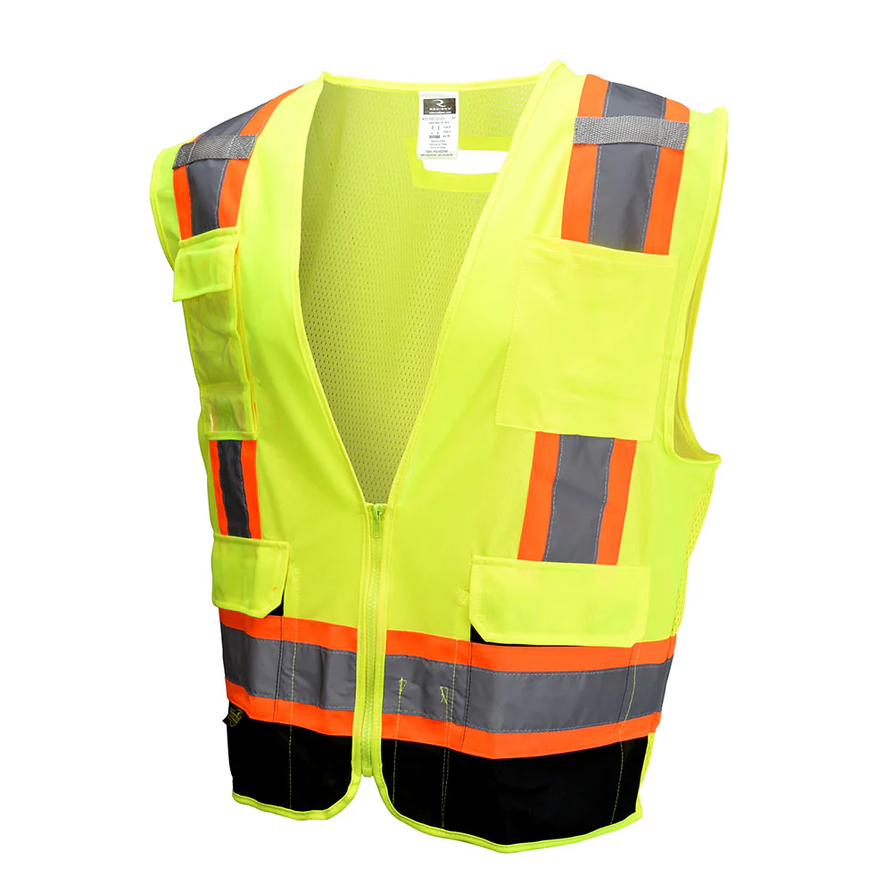 Radians SV6B-2ZGD-XL SV6 Class 2 Surveyor Vest, Zipper, Hi Viz Green/Black, XL - Mactool Shop