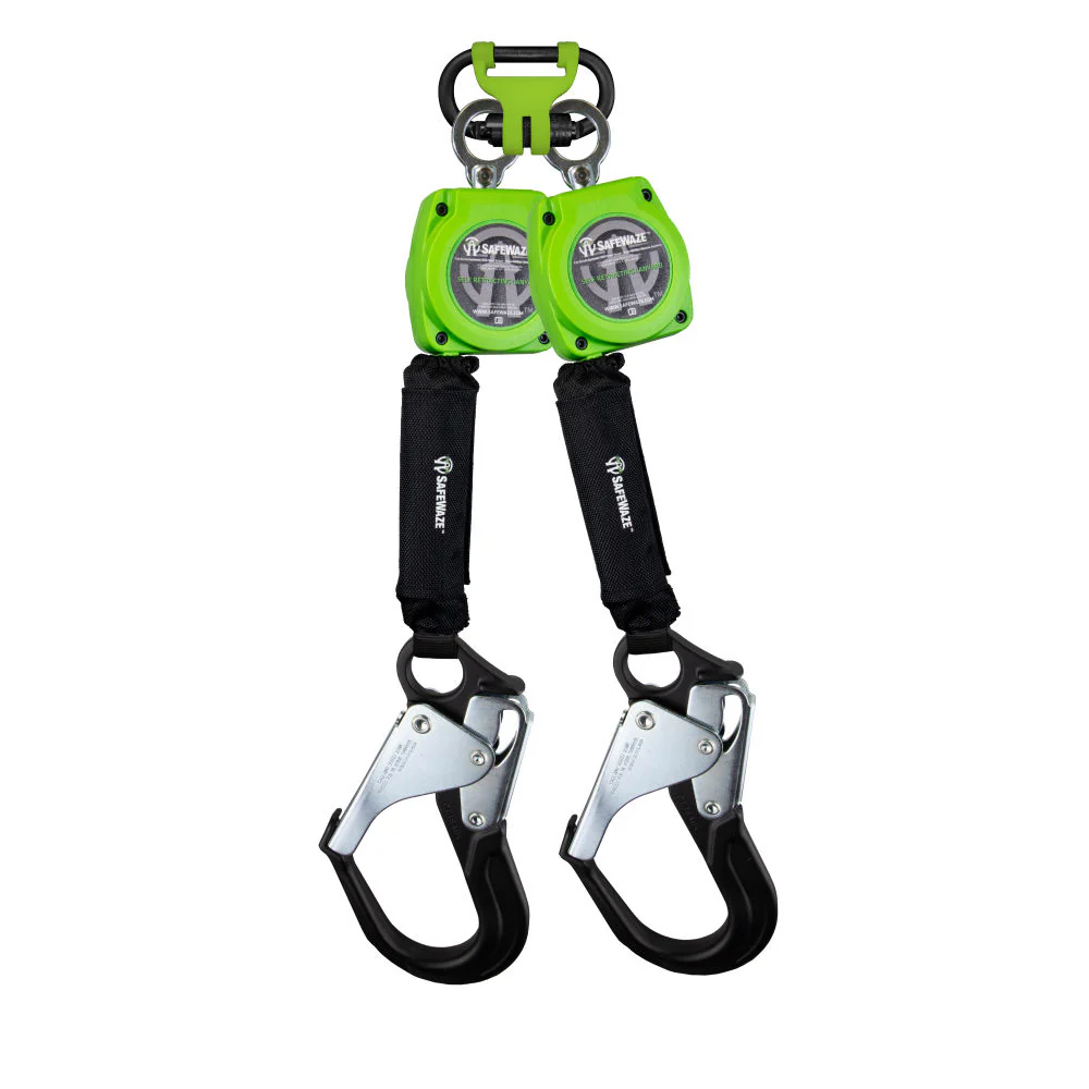 Safewaze 019-5155 6' Dual Web Retractable With BWB 1014 And Double Locking Aluminum Rebar Hooks - Mactool Shop