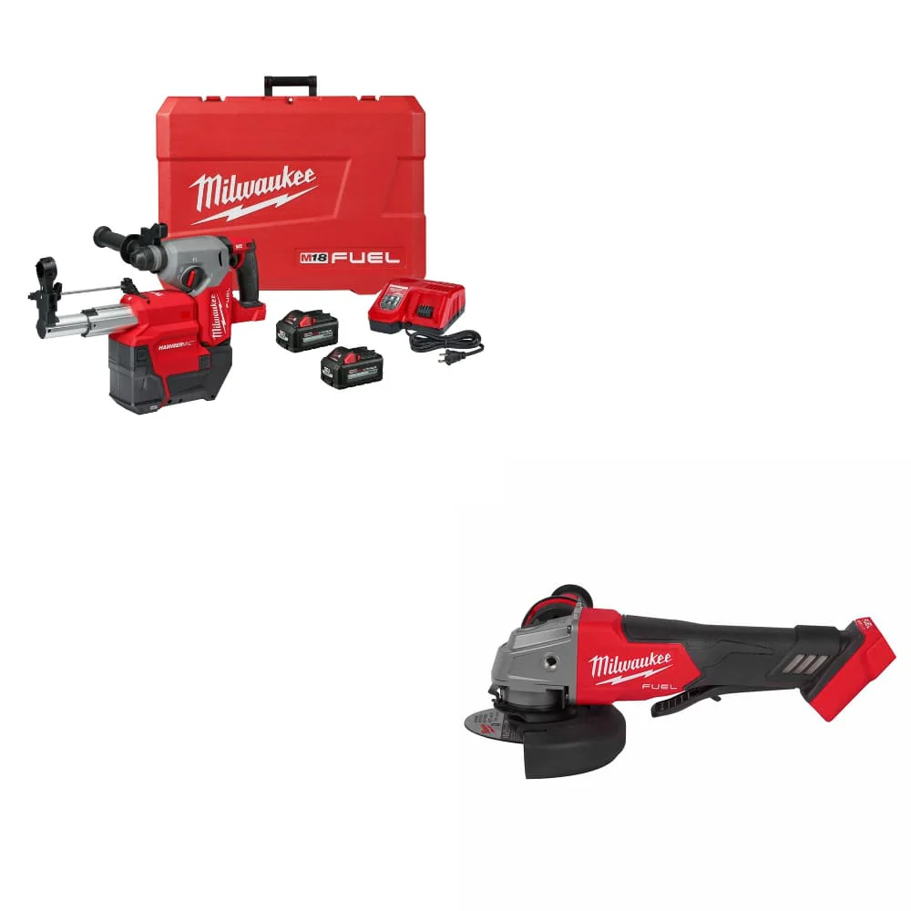 Milwaukee 2912-22DE M18 FUEL Rotary Hammer Kit W/ FREE 2880-20 M18 Grinder - Mactool Shop