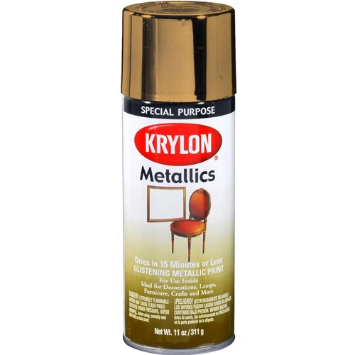 Krylon 1701 Metallic Bright Gold Finish Interior Spray Paint, 12 oz Aerosol Can - Mactool Shop